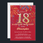 Invitación Surprise 18th Birthday Red & Gold Rainbow Firework<br><div class="desc">Sorpresa 18 cumpleaños Invitación a fuegos artificiales de arcoiris de oro y rojo. Para una mayor personalización,  haga clic en el botón "Personalizar" y utilice nuestra herramienta de diseño para modificar esta plantilla.</div>