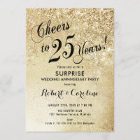 Surprise 25th Aniversario Boda - Oro