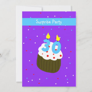 Invitación Surprise 30th Birthday Party Invitation Cupcake