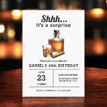 Invitación Surprise 40th Whiskey Cigar Bourbon Birthday Party<br><div class="desc">Levante un vaso para celebrar con estilo con esta invitación a la fiesta de cumpleaños de Whiskey Bourbon para Adultos. Con un diseño rústico y sofisticado inspirado en las etiquetas clásicas de whisky, esta invitación es perfecta para los amantes de los buenos espíritus. Con tipografía audaz y tonos ricos y...</div>