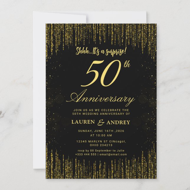 Invitación Surprise 50th Wedding Anniversary (Anverso)