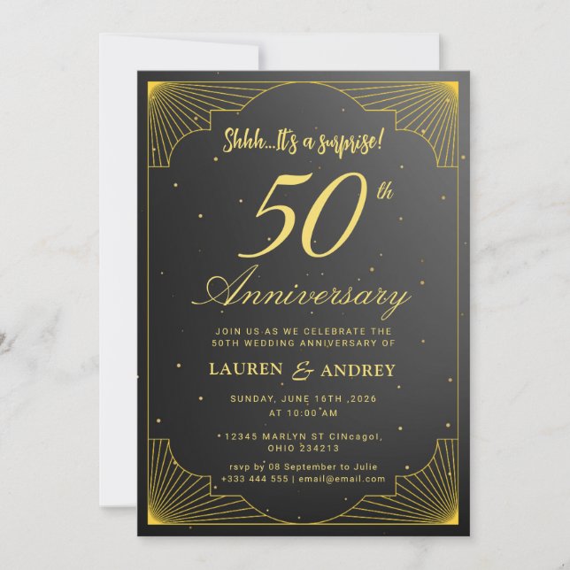Invitación Surprise 50th Wedding Anniversary (Anverso)
