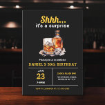 Invitación Surprise 50th Whiskey Bourbon Birthday Party<br><div class="desc">Levante un vaso para celebrar con estilo con esta invitación a la fiesta de cumpleaños de Whiskey Bourbon para Adultos. Con un diseño rústico y sofisticado inspirado en las etiquetas clásicas de whisky, esta invitación es perfecta para los amantes de los buenos espíritus. Con tipografía audaz y tonos ricos y...</div>