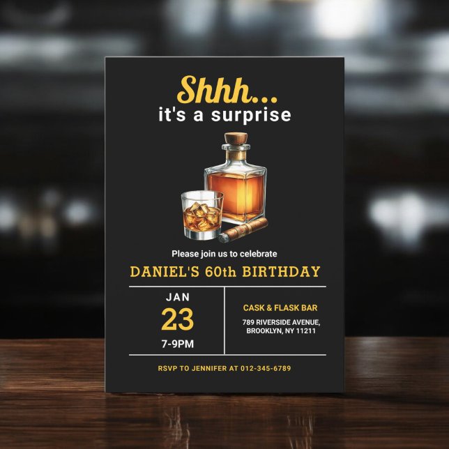 Invitación Surprise 60.ª fiesta de cumpleaños de Whiskey Ciga (Subido por el creador)