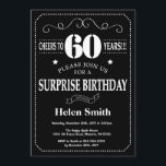Invitación Surprise 60th Birthday Invitation Chalkboard<br><div class="desc">Sorpresa 60.ª Invitación de cumpleaños. Fondo blanco y negro. Cumpleaños de adultos. Cumpleaños de hombres o mujeres. Invite a un niño o a una Chica. 13.º 15.º 16.º 18.º 20.21.30.40.50.60.70.80.90.100. Cualquier edad. Para una mayor personalización, haga clic en el botón "Personalizar" y utilice nuestra herramienta de diseño para modificar esta...</div>