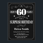 Invitación Surprise 60th Birthday Invitation Chalkboard<br><div class="desc">Sorpresa 60.ª Invitación de cumpleaños. Fondo blanco y negro. Cumpleaños de adultos. Cumpleaños de hombres o mujeres. Invite a un niño o a una Chica. 13.º 15.º 16.º 18.º 20.21.30.40.50.60.70.80.90.100. Cualquier edad. Para una mayor personalización, haga clic en el botón "Personalizar" y utilice nuestra herramienta de diseño para modificar esta...</div>