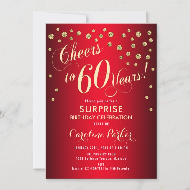 Invitación Surprise 60th Birthday Party (Anverso)