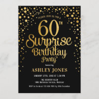 Surprise 60th Birthday Party - Black & Gold