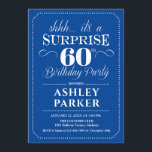 Invitación Surprise 60th Birthday Party - Navy White<br><div class="desc">Sorpresa 60.ª Invitación a la fiesta de cumpleaños. Sencillo diseño de estilo marinero y blanco. Celebración sorpresa de cumpleaños para hombre o mujer. ¡Se puede personalizar en cualquier edad!</div>