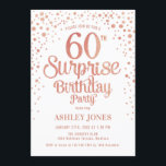 Invitación Surprise 60th Birthday Party - Rosa Gold & White<br><div class="desc">Sorpresa 650ª Invitación a la fiesta de cumpleaños. Elegante diseño de rosa blanco y falso purpurina. Presenta un diseño elegante de tipo de letra y letra de guión. Mándame un mensaje si necesitas edad personalizado.</div>