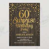 Surprise 60th Birthday Party - Wood & Gold
