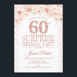 Invitación Surprise 60th Cumpleaños Party - White Rose Gold<br><div class="desc">Sorpresa 60th Birthday Party Invitation Elegante diseño en falso rosa purpurina oro y blanco.</div>