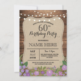 Invitación SURPRISE 60th y cualquier persona de edad invitada