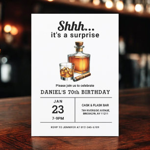 Invitación Surprise 70.ª fiesta de cumpleaños de Whiskey Ciga