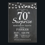 Invitación Surprise 70th Birthday Invitation Chalkboard<br><div class="desc">Sorpresa 70.ª Invitación de cumpleaños con las luces de cadena de Chalkboard. 13.º 15.º 16.º 18.º 21.30.40.50.60.70.80.90.100,  Cualquier edad. Para una mayor personalización,  haga clic en el botón "Personalizar" y utilice nuestra herramienta de diseño para modificar esta plantilla.</div>