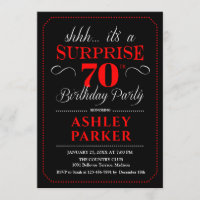 Surprise 70th Birthday Party - Blanco Rojo Negro