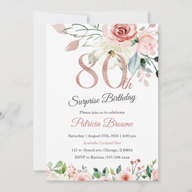 Invitación Surprise 80th Birthday (Anverso)