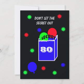 Invitación Surprise 80th Birthday Party Invitation SECRET