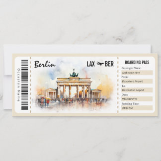 Invitación Surprise Berlin Boarding Pass Certificado De Regal