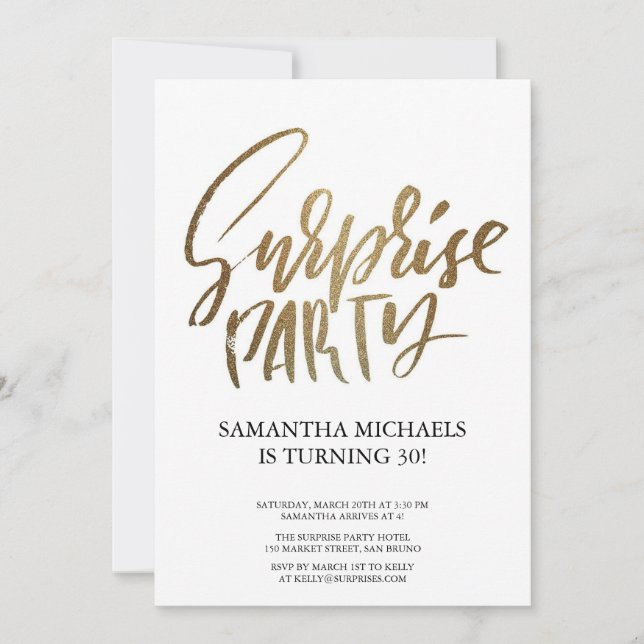 Invitación Surprise Birday Party colorido Watercolor (Anverso)