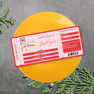 Invitación Surprise Boarding Pass Ticket Las Vegas Weekend