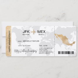 Invitación Surprise Boarding Pass Ticket México