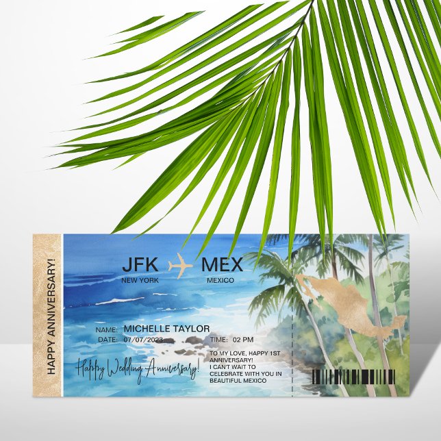 Invitación Surprise Boarding Pass Ticket México (Subido por el creador)