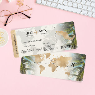Invitación Surprise Boarding Pass Ticket México