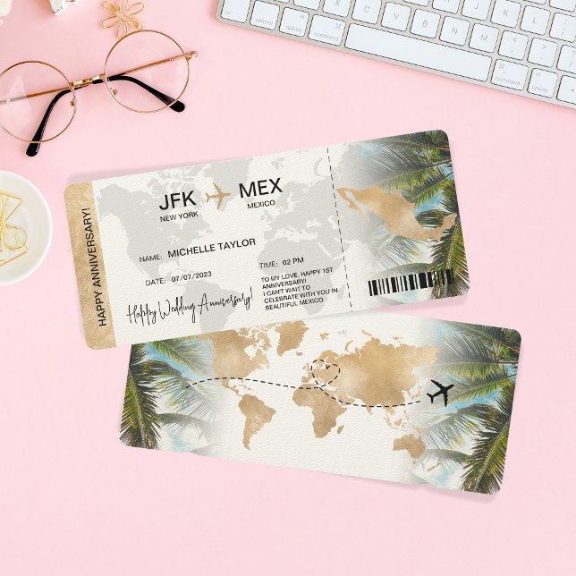 Invitación Surprise Boarding Pass Ticket México (Subido por el creador)