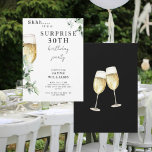 Invitación Surprise Champagne Toast Fiesta 30 de Cumpleaños<br><div class="desc">Sorpresa 30.ª Invitación a la fiesta de cumpleaños. Tostada de champán en la espalda.</div>