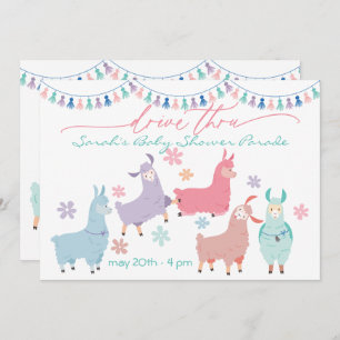 Invitación Surprise Dancing Llamas Drive a través de Baby Sho