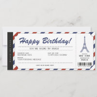 Surprise Paris Trip Boarding Pass Ticket