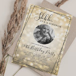 Invitación SURPRISE Photo 50th Birthday Gold Sparkle Bokeh<br><div class="desc">An elegant "50th Birthday" party invitation design with personalized photo,  modern typography and a bokeh lights background.</div>