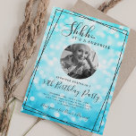 Invitación SURPRISE Photo 50th Birthday Turquoise Bokeh<br><div class="desc">An elegant "50th Birthday" party invitation design with personalized photo,  modern typography and a bokeh lights background.</div>
