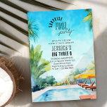Invitación Surprise Pool Fiesta Watercolor Adulto Cumpleaños<br><div class="desc">Invitación a una fiesta sorpresa en la piscina con un ilustracion acuático acogedor, piscina tropical y solárium. Perfecto para una fiesta de cumpleaños adulto, cócteles junto a la piscina, fiesta de playa, fiesta de luau tropical, etc. Fácil de editar la plantilla para que puedas ajustarte por cualquier edad, es decir,...</div>