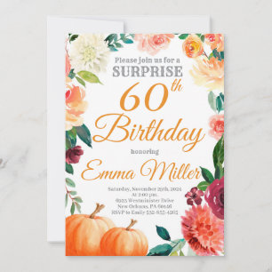Invitación Surprise Pumpkins Cumpleaños de Otoño