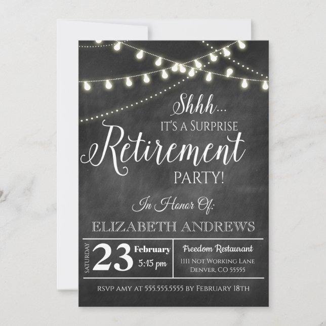 Invitación Surprise Retirement Party Invitation (Anverso)