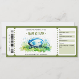 Invitación Surprise Rugby Game Ticket