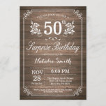 Invitación Surprise Rustic 50th Birthday Invitation Floral<br><div class="desc">Invitación a los 50 Años, Rústica y Sorpresa, con fondo de madera rústica y patrón floral. Cumpleaños de adultos. Cumpleaños de hombres o mujeres. Invite a un niño o a una Chica. 13.º 15.º 16.º 18.º 20.21.30.40.50.60.70.80.90.100. Cualquier edad. Para una mayor personalización, haga clic en el botón "Personalizar" y utilice...</div>