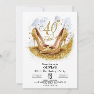 Invitación Surprise Simple Digital Gold 40 cumpleaños