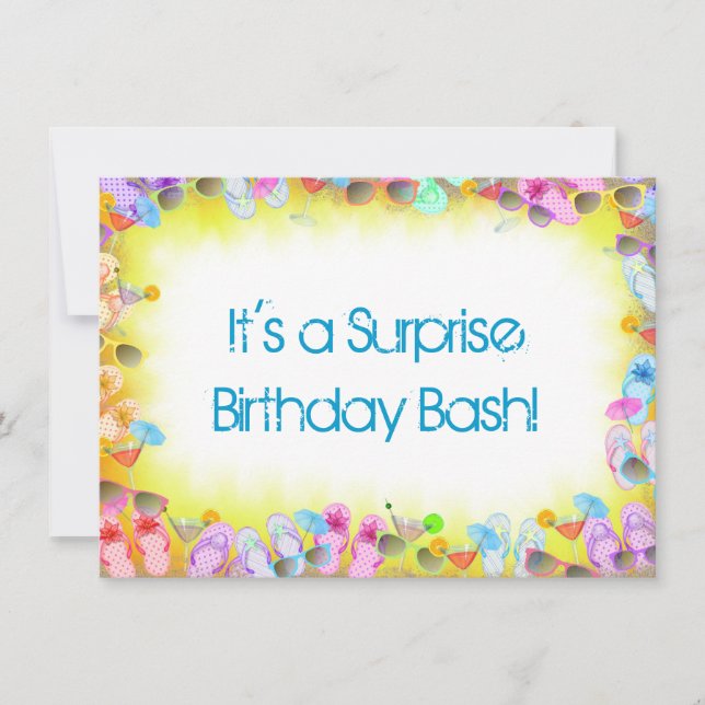 Invitación Surprise Summer Birday Party (Anverso)