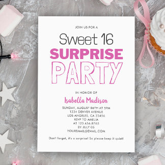 Invitación Surprise Sweet 16