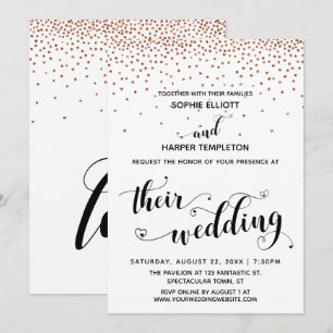 Invitación Sus Bodas Corazones Escriben Confetti De Faux-Copp