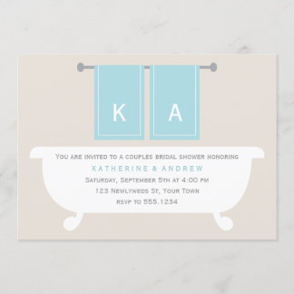 Invitación Sus toallas y sus parejas casan ducha