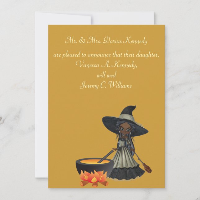 Invitación "Suscitando a una bruja afroamericana de la boda" (Anverso)
