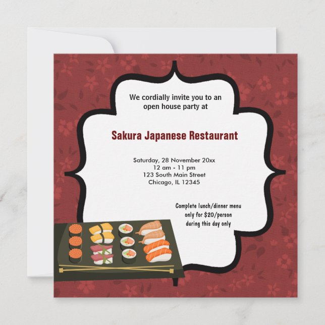 Invitación Sushi (Anverso)