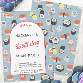 Invitación Sushi Birthday Party