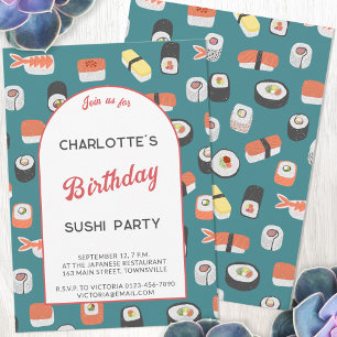Invitación Sushi Birthday Party