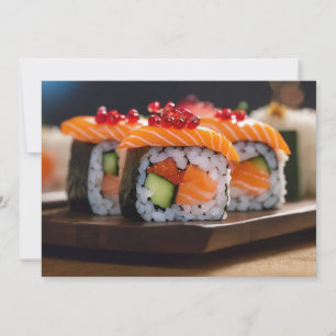 Invitación sushi bokeh