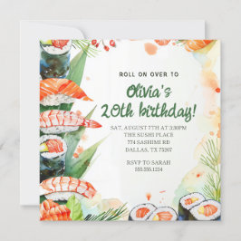 Invitación Sushi Fiesta Cumpleaños